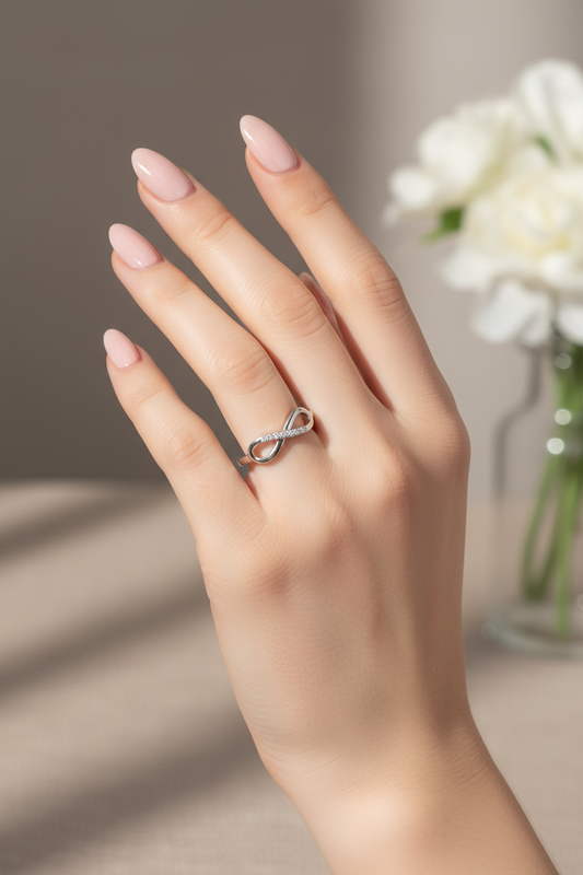 Woman Wearing Infinity Ring