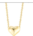 Gold-Plated 925 Sterling Silver Heart Pendant Necklace