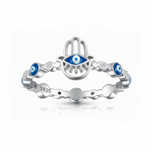 Hamsa Ring White Background