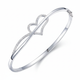 925 Sterling Silver Heart Crystal Bracelet - White Background