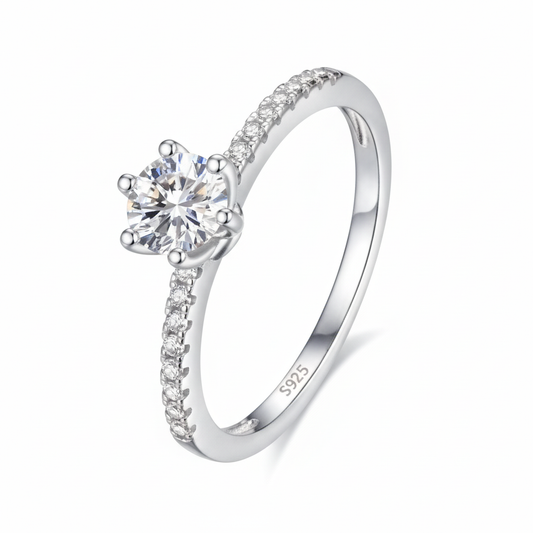 Solitaire Ring White Background