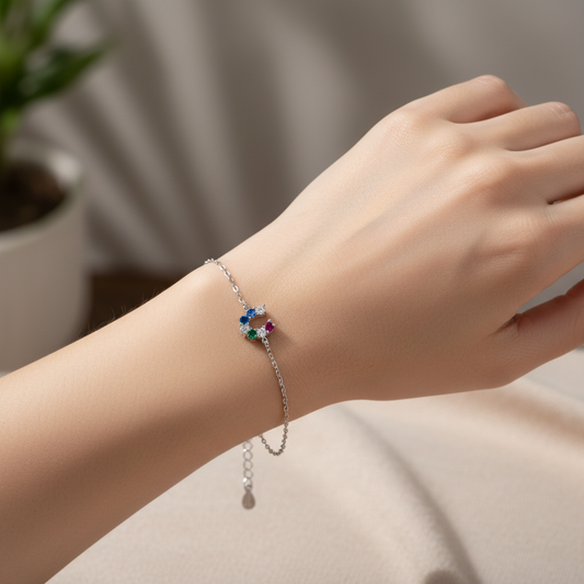 925 Sterling Silver Horseshoe Charm Bracelet