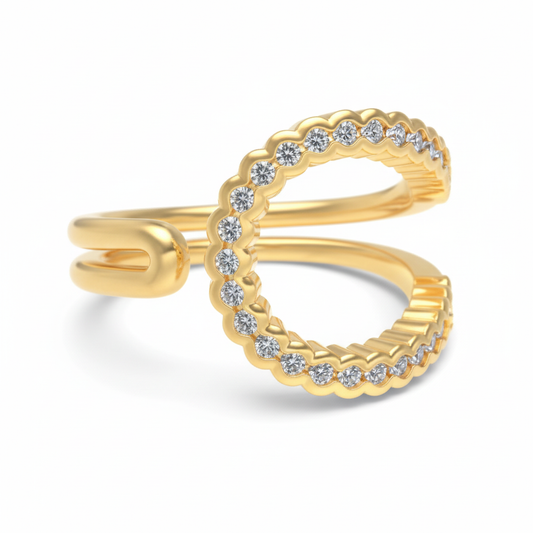 Gold-Tone Infinity Stacking Rings White Background