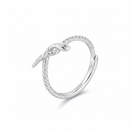 Twisted Rope Ring White Background