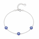 925 Sterling Silver Triple Evil Eye Bracelet