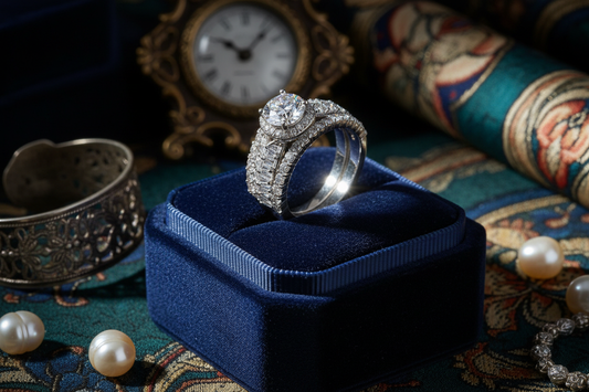 Vintage Ornate Ring on Jewelry Box