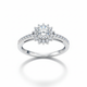 Moissanite Halo Ring White Background