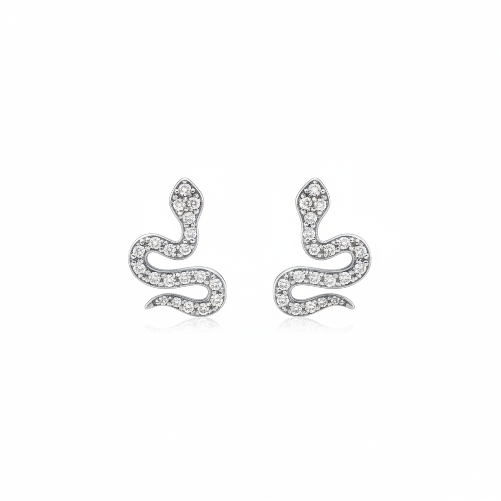 Minimalist Stud Earrings - White Background