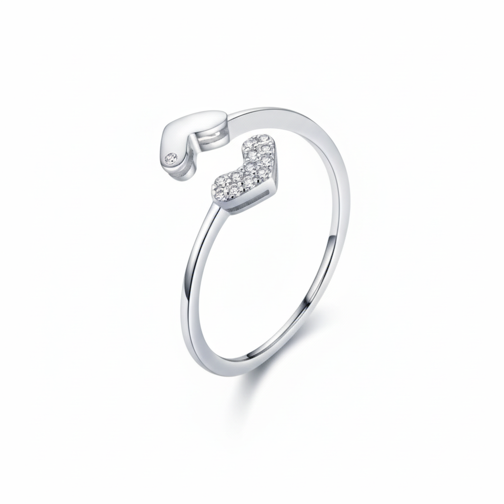 Sterling Silver Arrow Ring on White Background