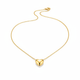 Gold Heart Pendant Necklace - White Background