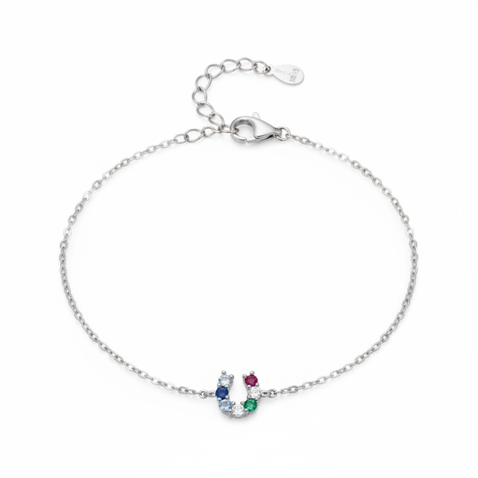 925 Sterling Silver Horseshoe Charm Bracelet