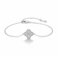 Silver Clover Bracelet - White Background